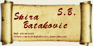 Spira Bataković vizit kartica